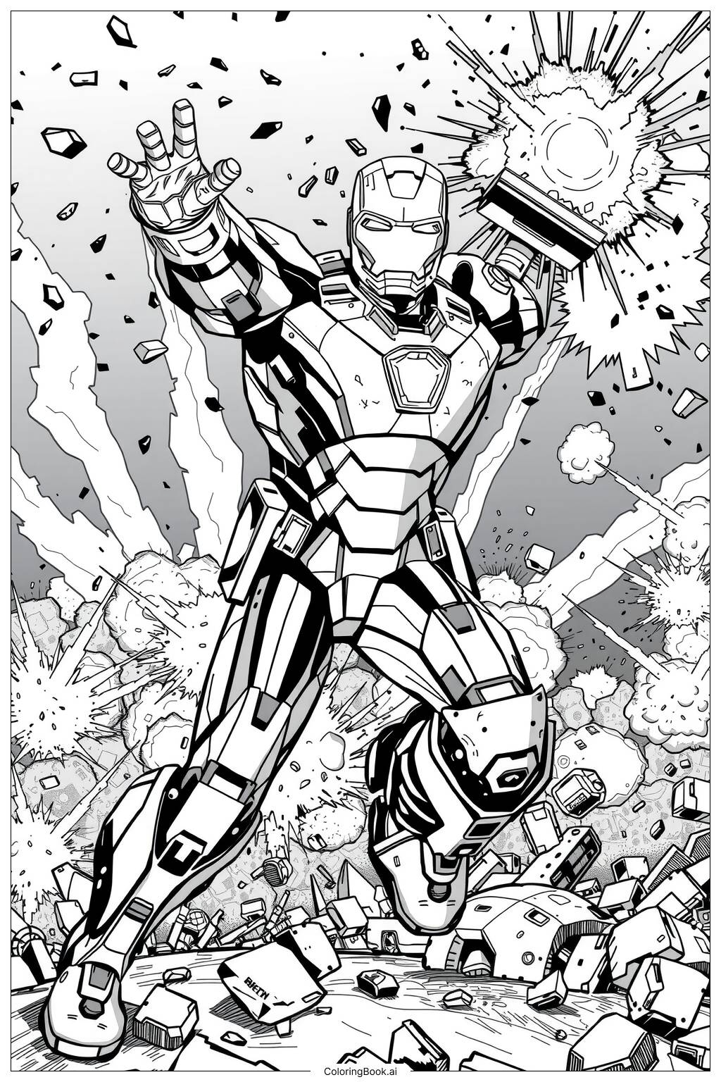 Iron Man Mark 85 Ready For Action Coloring Page Free PDF PNG Printable Iron Man Mark 85 Ready For Action Coloring Page Free PDF PNG Printable