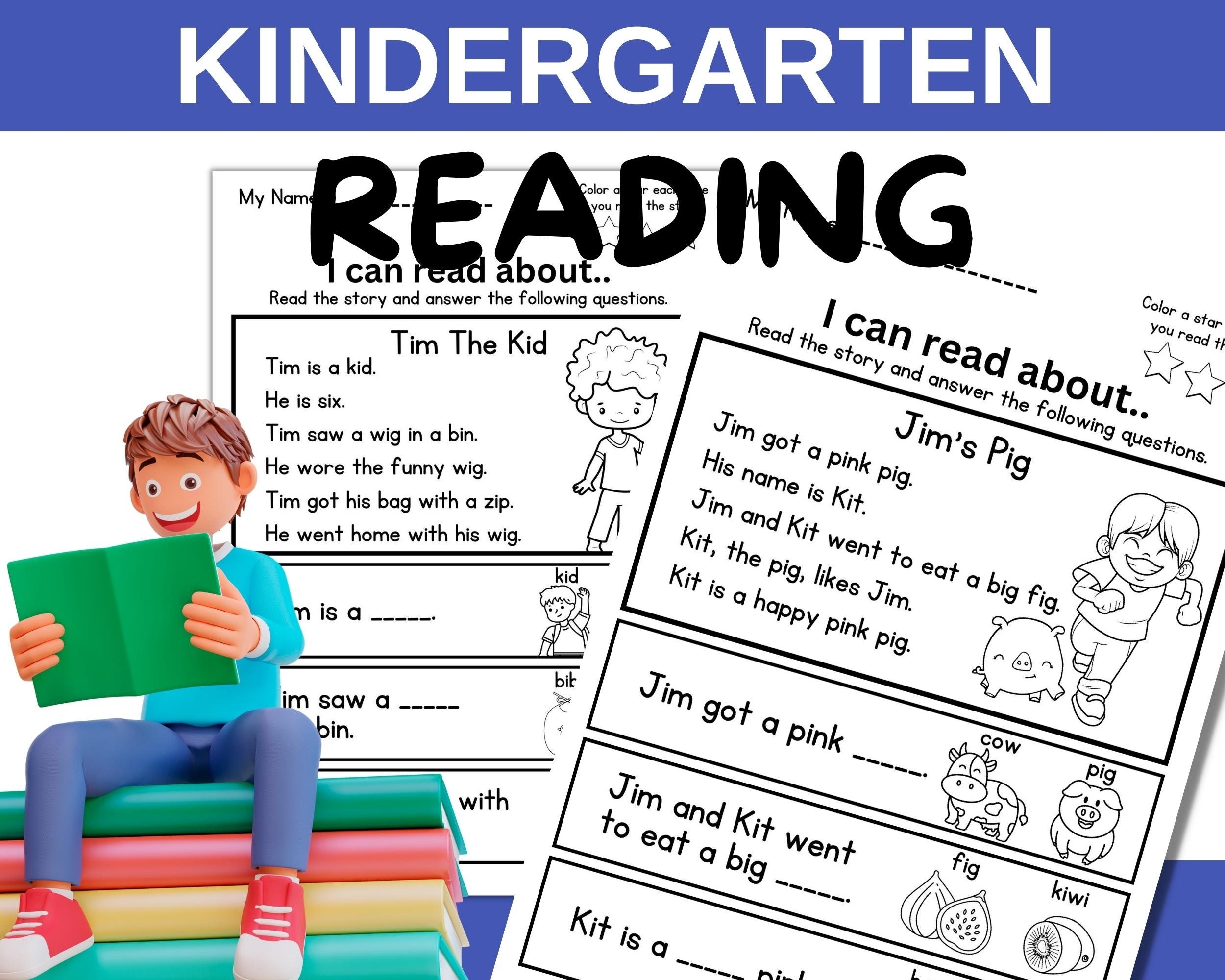 kindergarten reading worksheet kindergarten reading worksheet