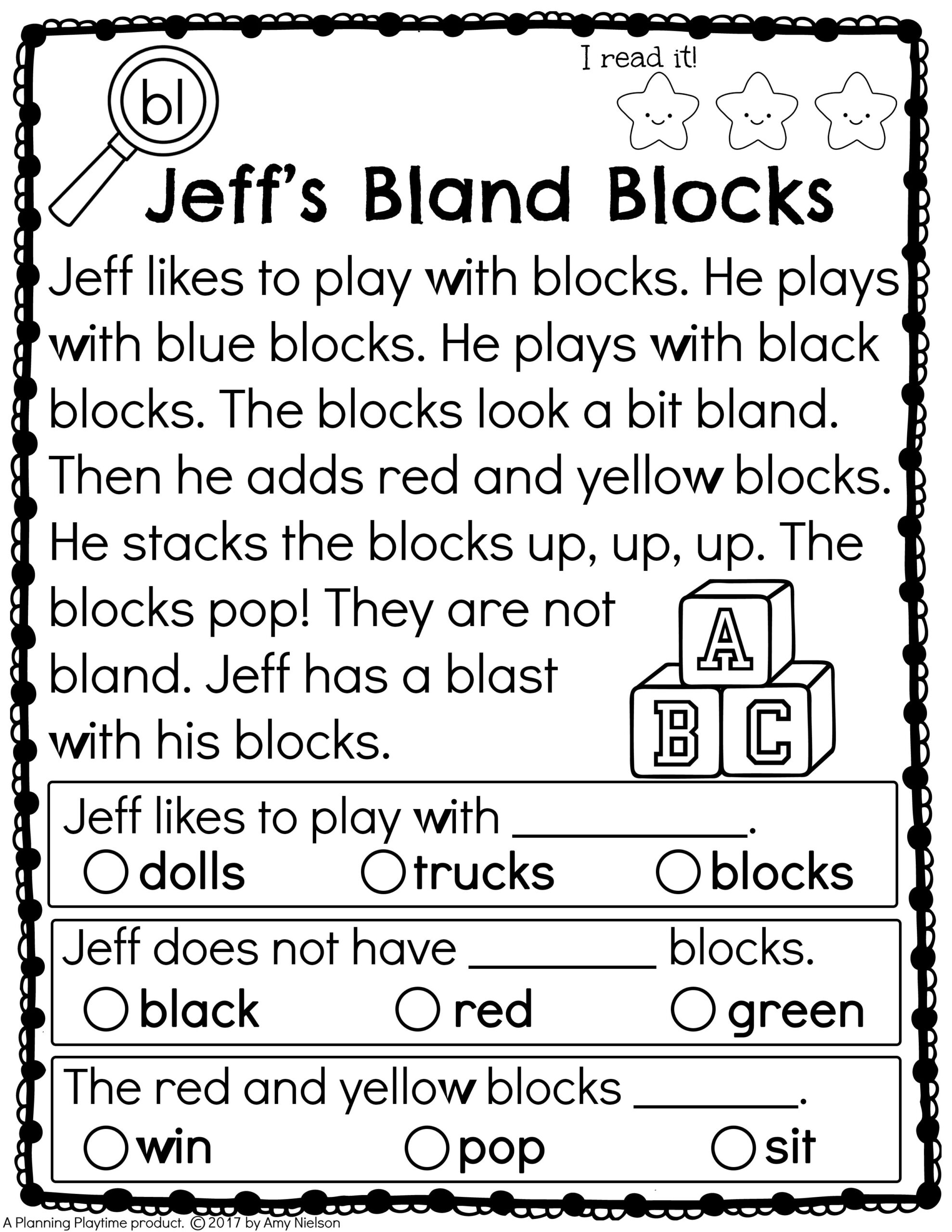 Kindergarten Reading Comprehension 2 Planning Playtime Kindergarten Reading Comprehension 2 Planning Playtime