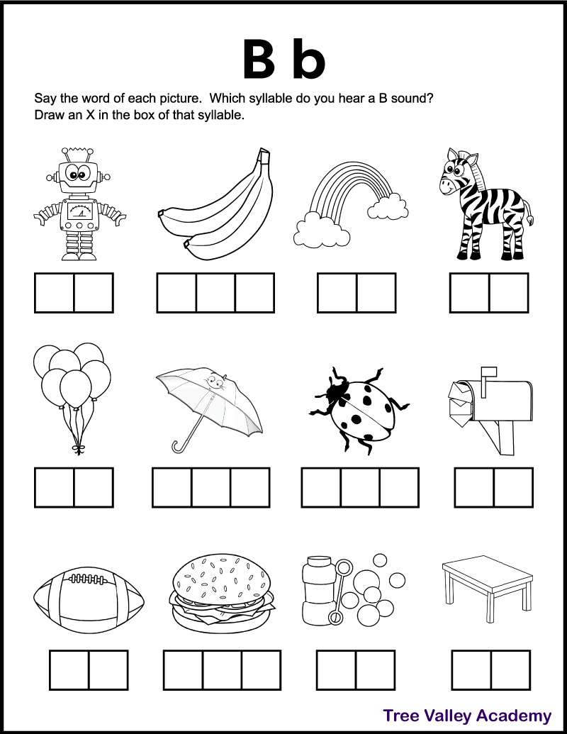 Letter B Sound Phonics Worksheets Tree Valley Academy Letter B Sound Phonics Worksheets Tree Valley Academy