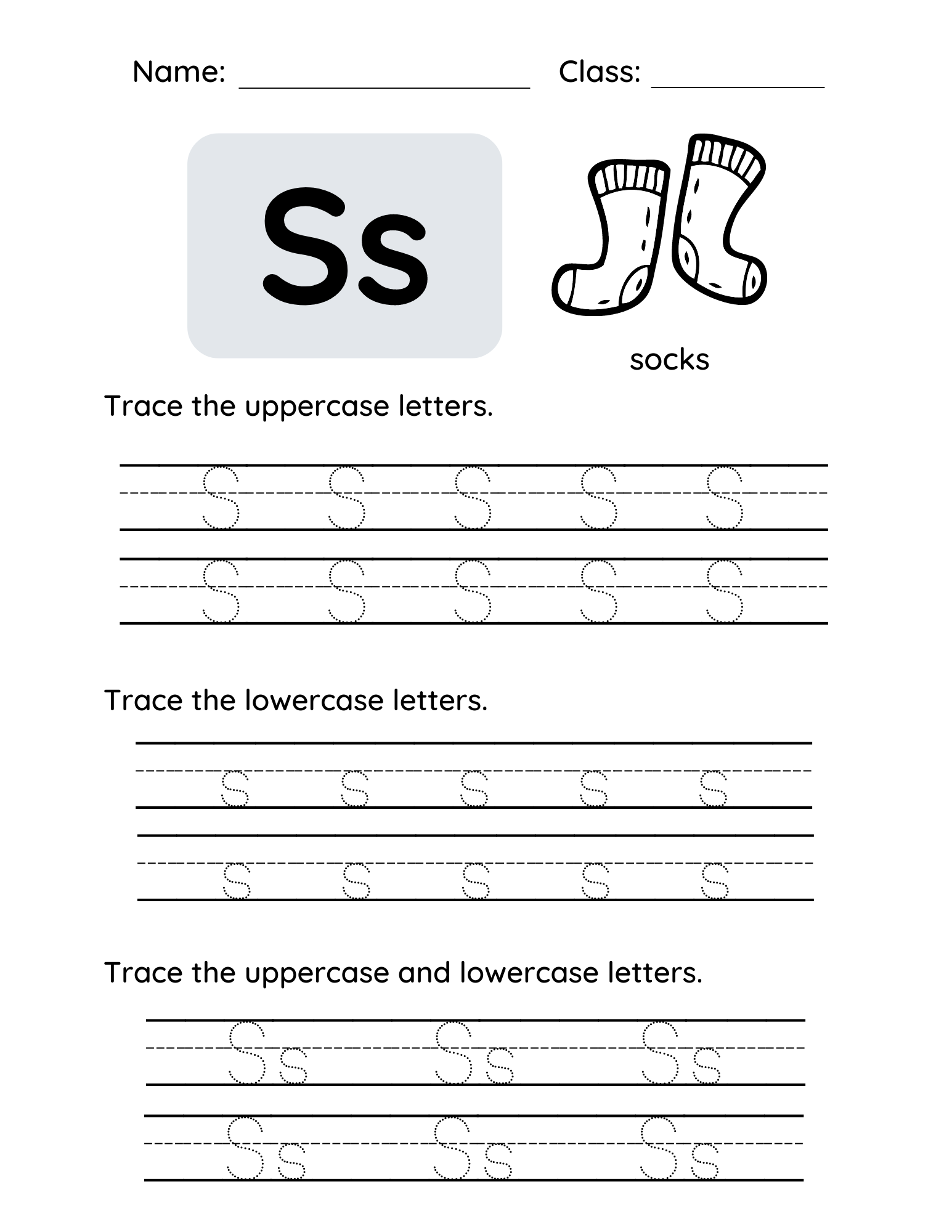 Letter S Tracing Worksheets For Toddlers And Preschool Children Letter S Tracing Worksheets For Toddlers And Preschool Children