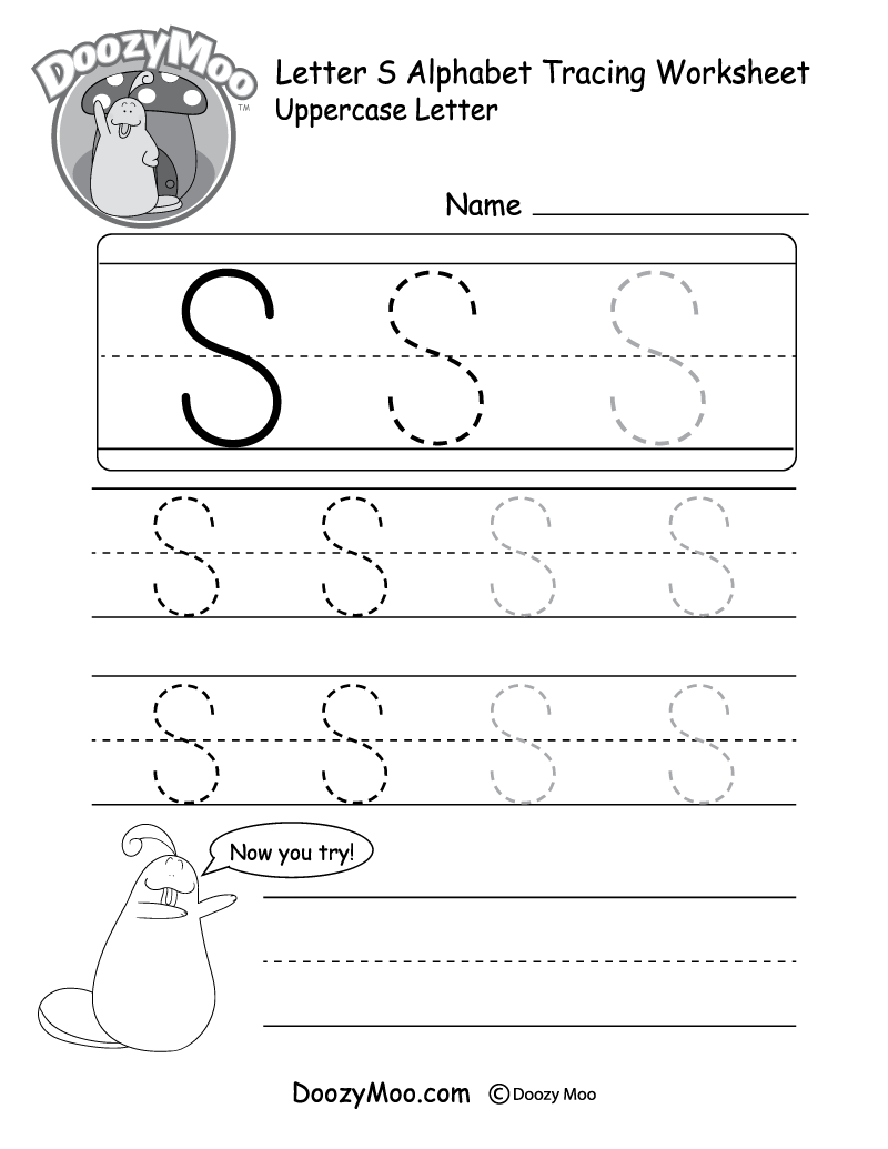 Lowercase Letter s Tracing Worksheet Doozy Moo Lowercase Letter s Tracing Worksheet Doozy Moo