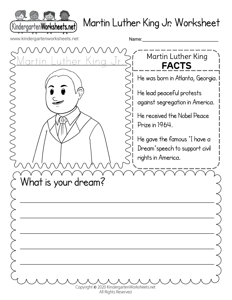 Martin Luther King Jr Worksheet Free Printable Digital PDF