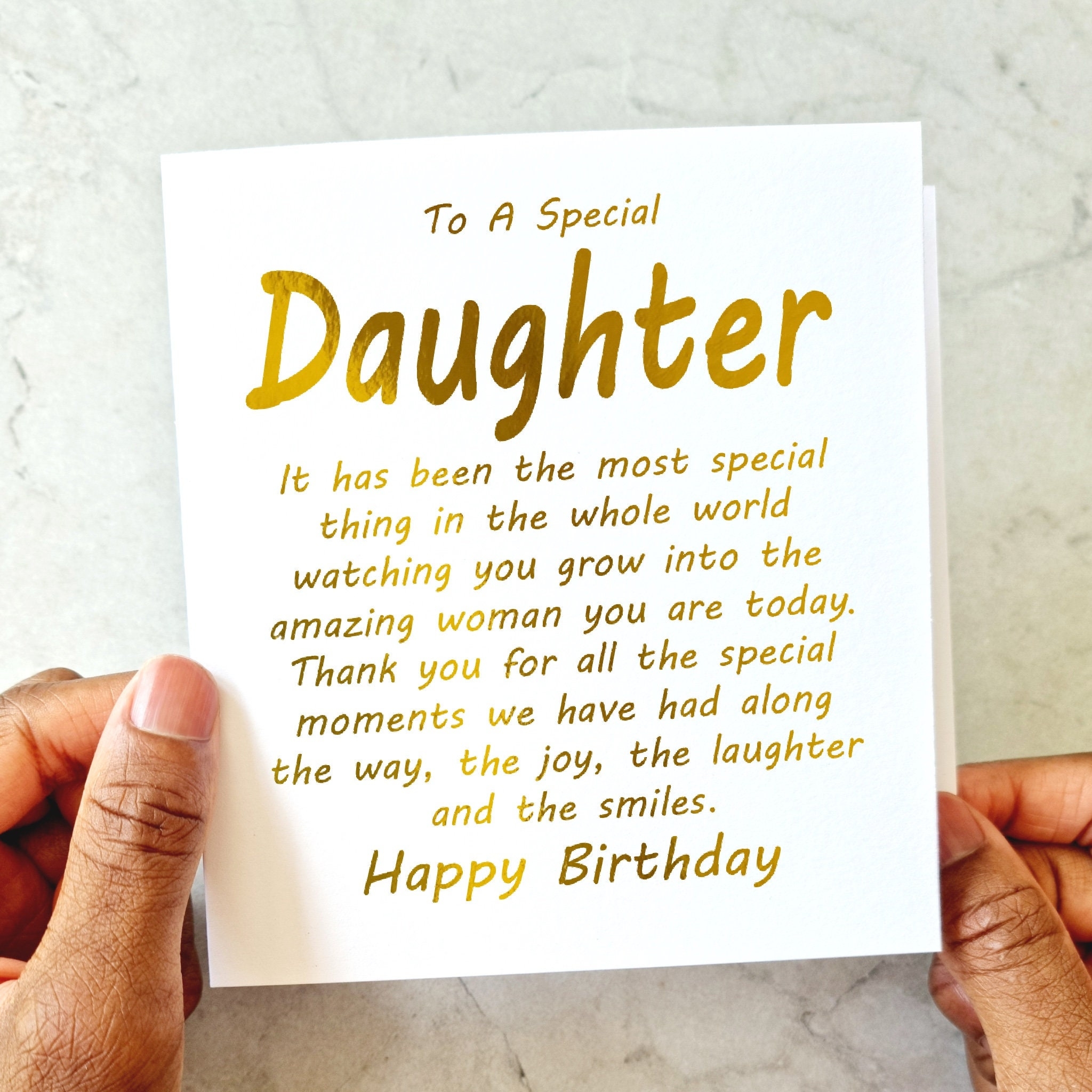 Meaningful Daughter Birthday Card Birthday Daughter Card Birthday Card For Daughter Birthday Card For Her Gold Foil Card Etsy
