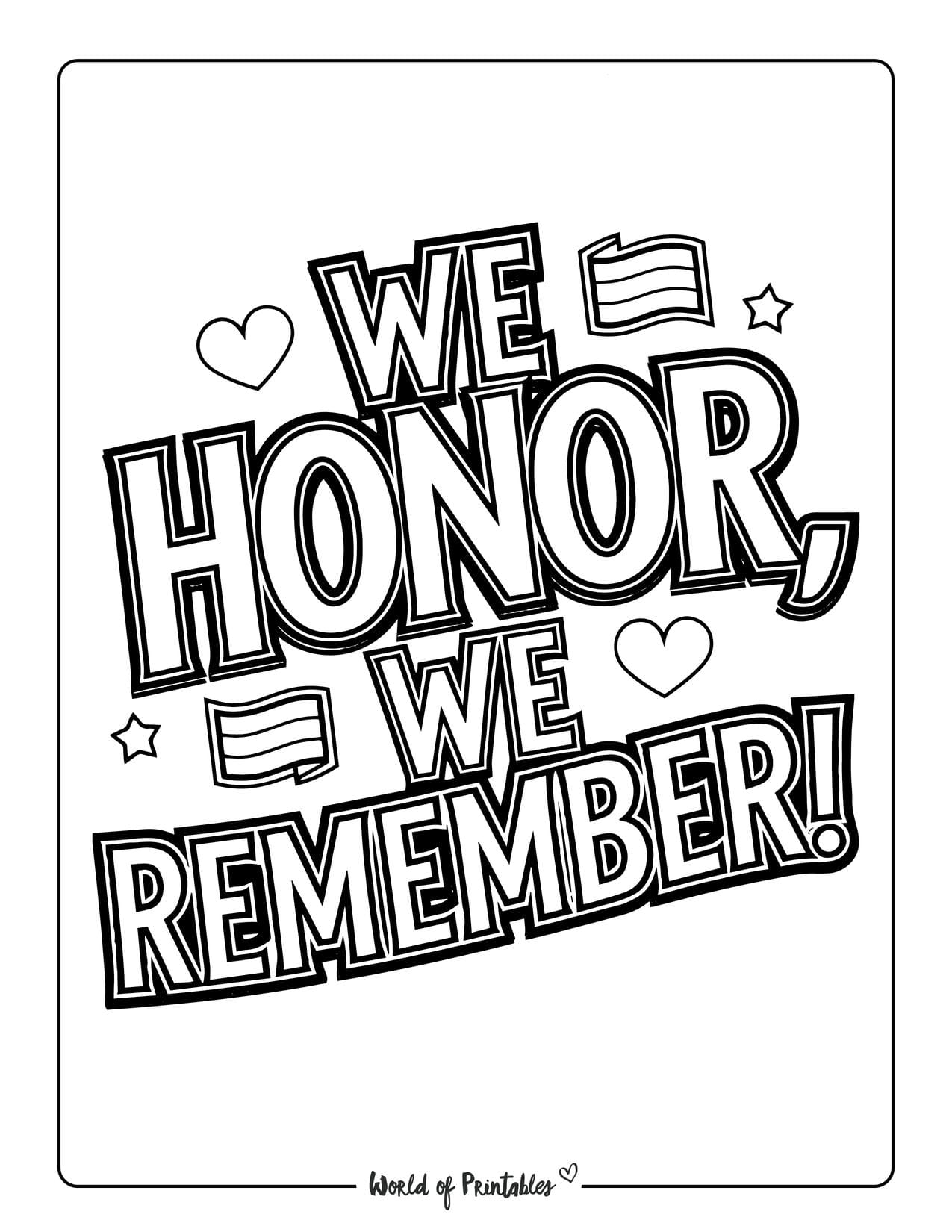 Memorial Day Coloring Pages Honor Remember Our Heroes World Of Printables Memorial Day Coloring Pages Honor Remember Our Heroes World Of Printables