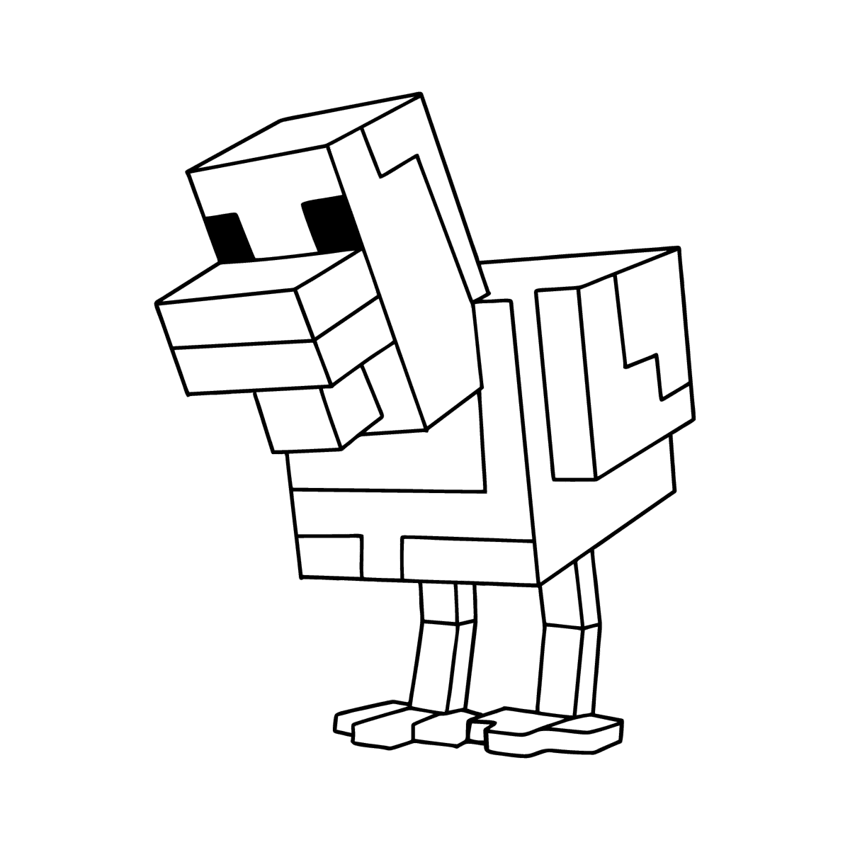 Minecraft Chicken Coloring Page Online And Print For Free