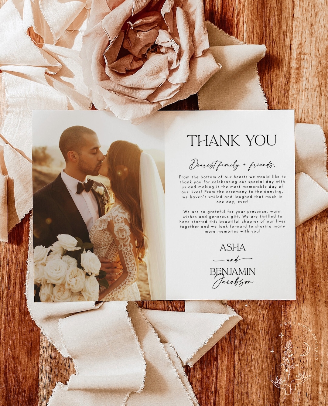 Modern Wedding Thank You Boho Thank You Card Photo Thank You Card Minimalist Wedding Thank You Card Editable Template D1 Etsy Modern Wedding Thank You Boho Thank You Card Photo Thank You Card Minimalist Wedding Thank You Card Editable Template D1 Etsy