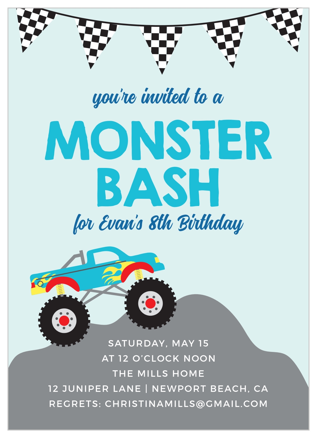 Monster Truck Bash Children s Birthday Invitations By Basic Invite Monster Truck Bash Children s Birthday Invitations By Basic Invite