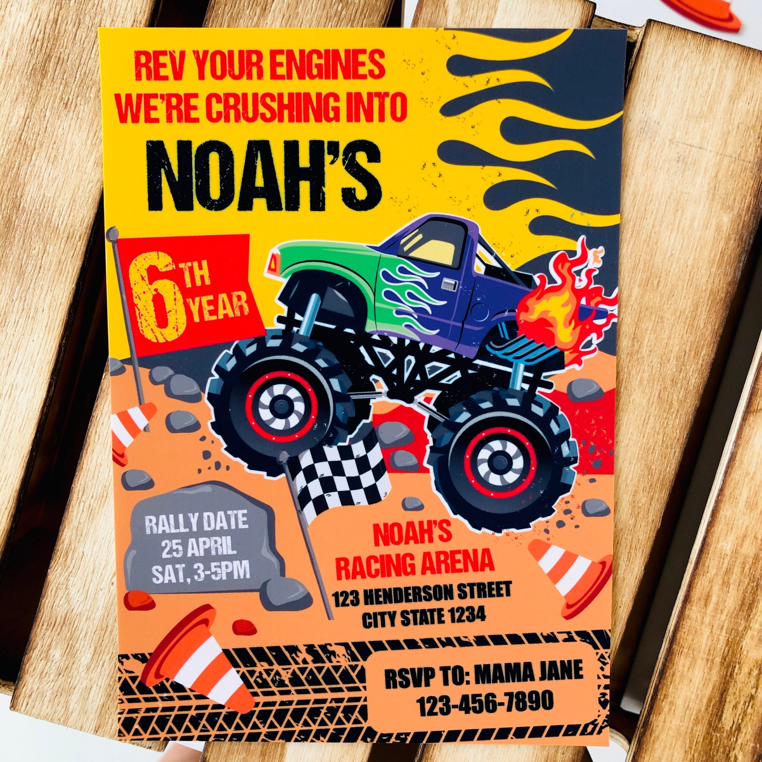 Monster Truck Birthday Invitation Editable Monster Jam Party Invite Printable Big Rig Digital Download Corjl Kids Party Etsy
