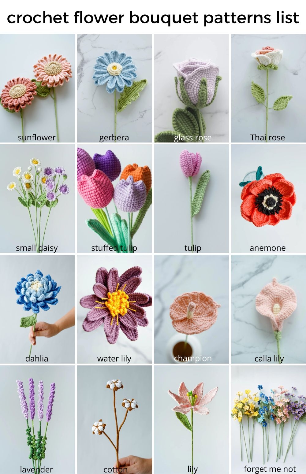 Our Free Crochet Flower Bouquet Patterns Hookok