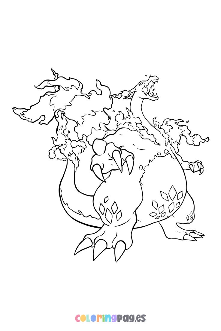 Pok mon Gigantamax Charizard Coloring Page