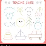 Preschool Tracing Worksheet Royalty Free Vector Image