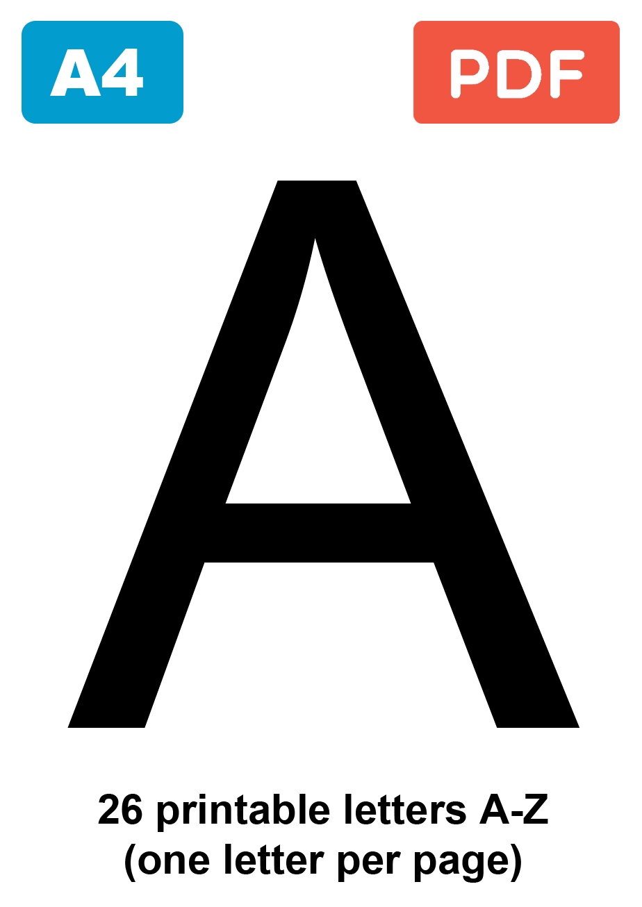 Printable Alphabet Letters 26 Letters A Z Memozor Printable Alphabet Letters 26 Letters A Z Memozor