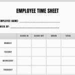 Printable Employee Timesheet Printable Timecard Work Schedule Tracker Easy Work Log Employee Time Sheet Temporary Employee Timecard Etsy