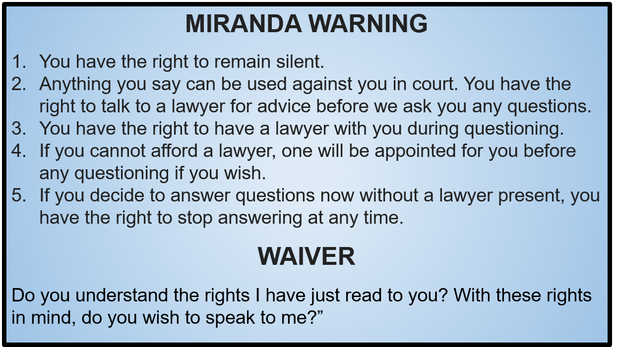 Printable Miranda Warning Card Printable Alphabet Charts Printable Miranda Warning Card Printable Alphabet Charts