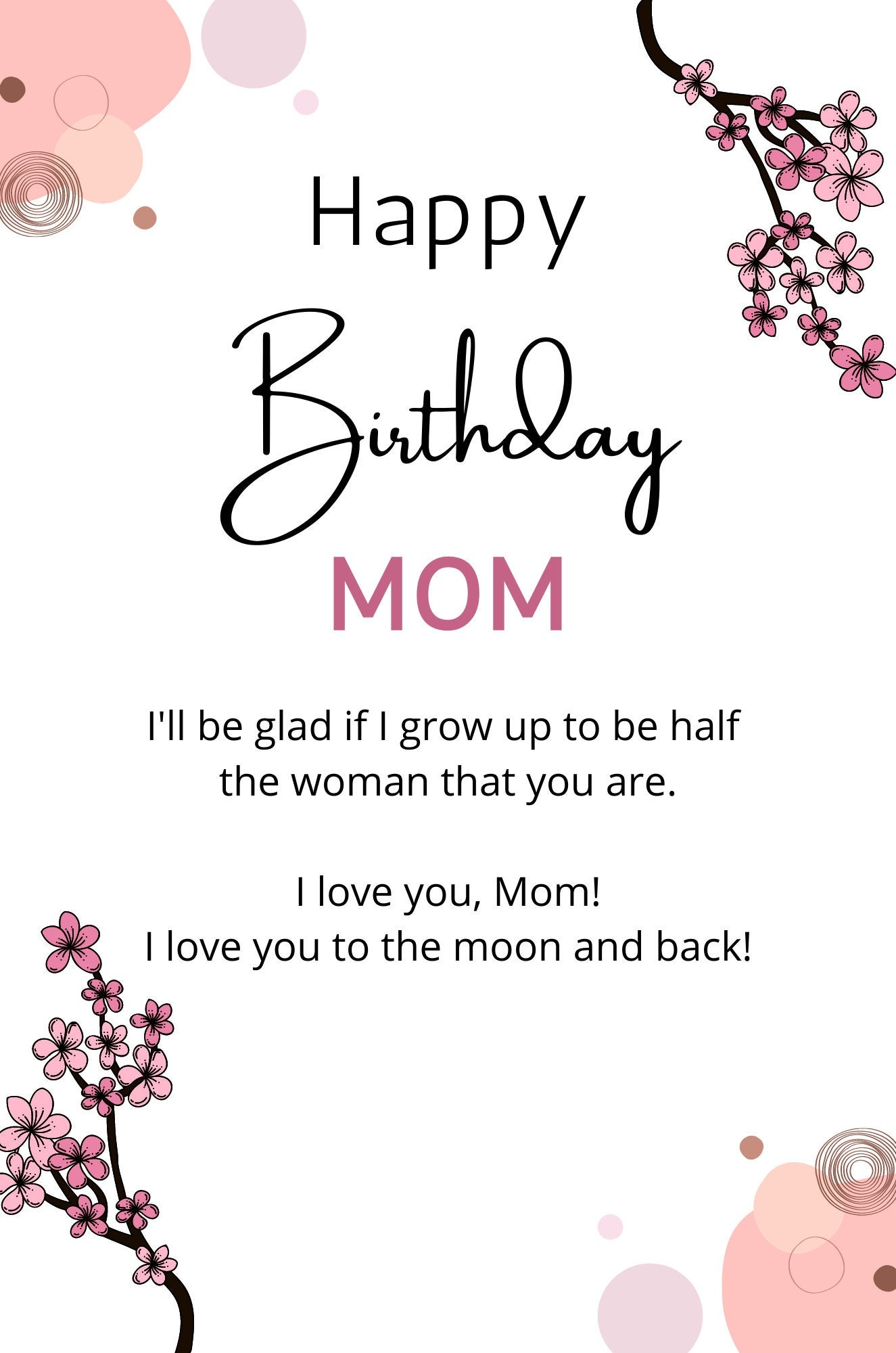 printable birthday cards for mom printable birthday cards for mom