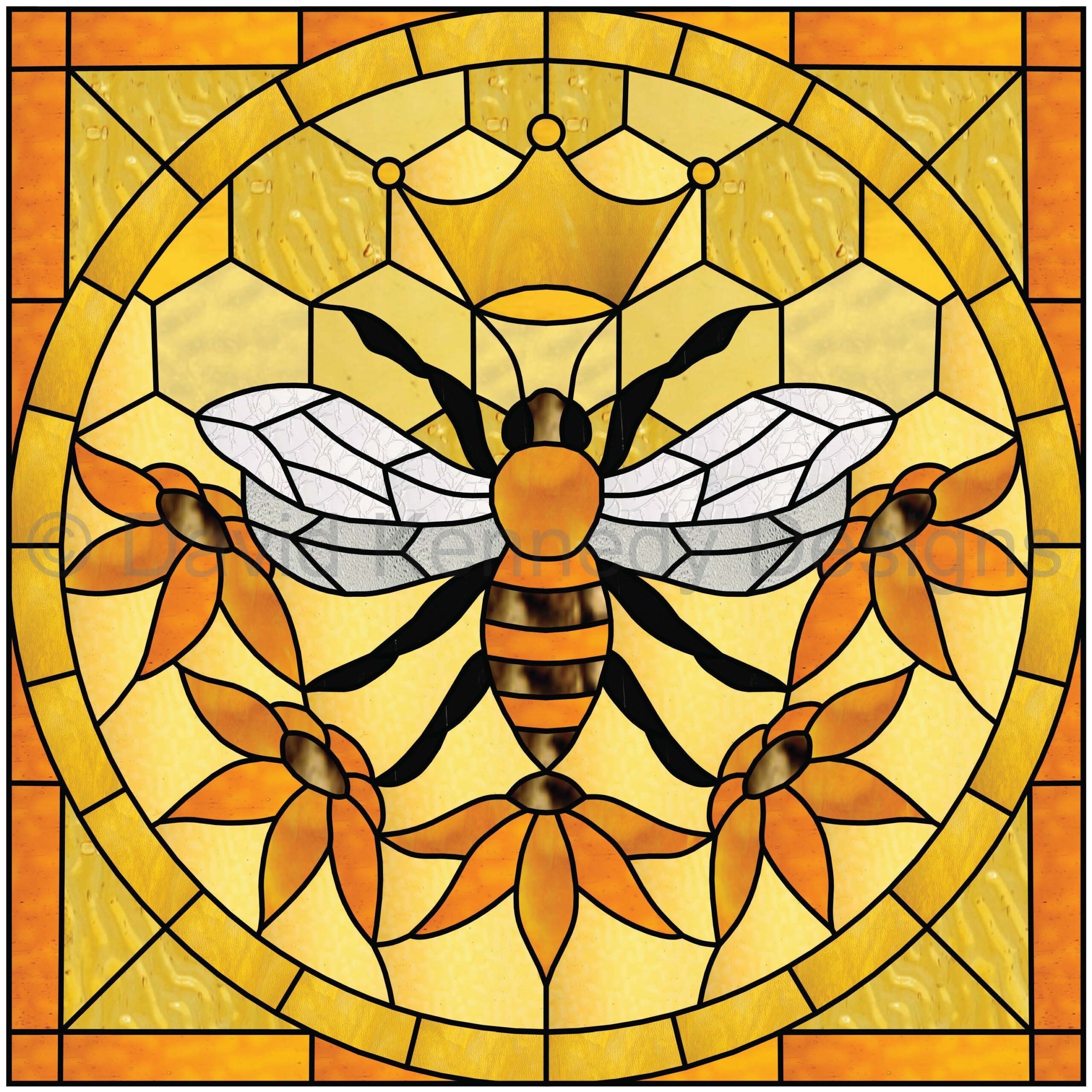 Queen Bee Stained Glass Pattern David Kennedy Designs Etsy Queen Bee Stained Glass Pattern David Kennedy Designs Etsy