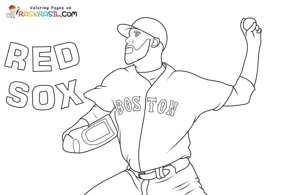 Red Sox Coloring Pages Red Sox Coloring Pages