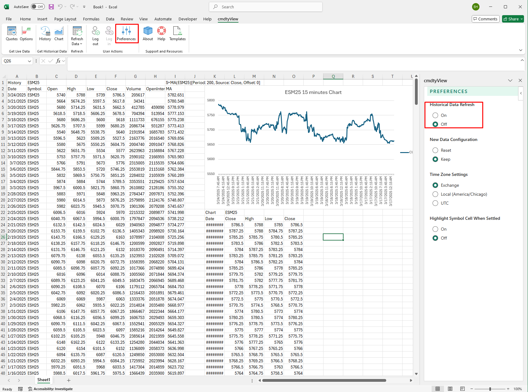 Refresh CmdtyView For Excel Refresh CmdtyView For Excel