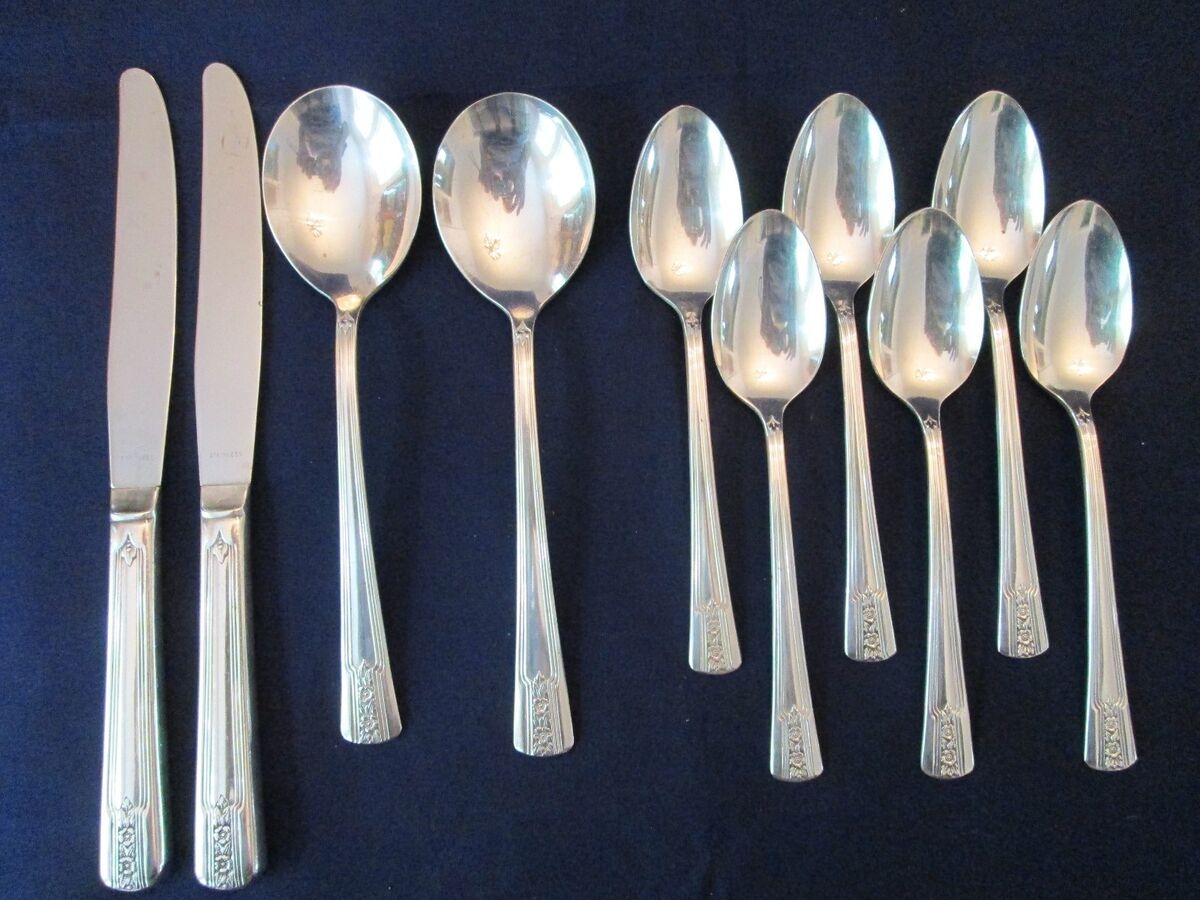 SET Of 10 PIECE Vintage Wm ROGERS Silverplate LOUISIANE Pattern LOVELY EBay SET Of 10 PIECE Vintage Wm ROGERS Silverplate LOUISIANE Pattern LOVELY EBay