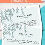 Short And Thoughtful Teacher Thank You Notes From Parents Free Printable