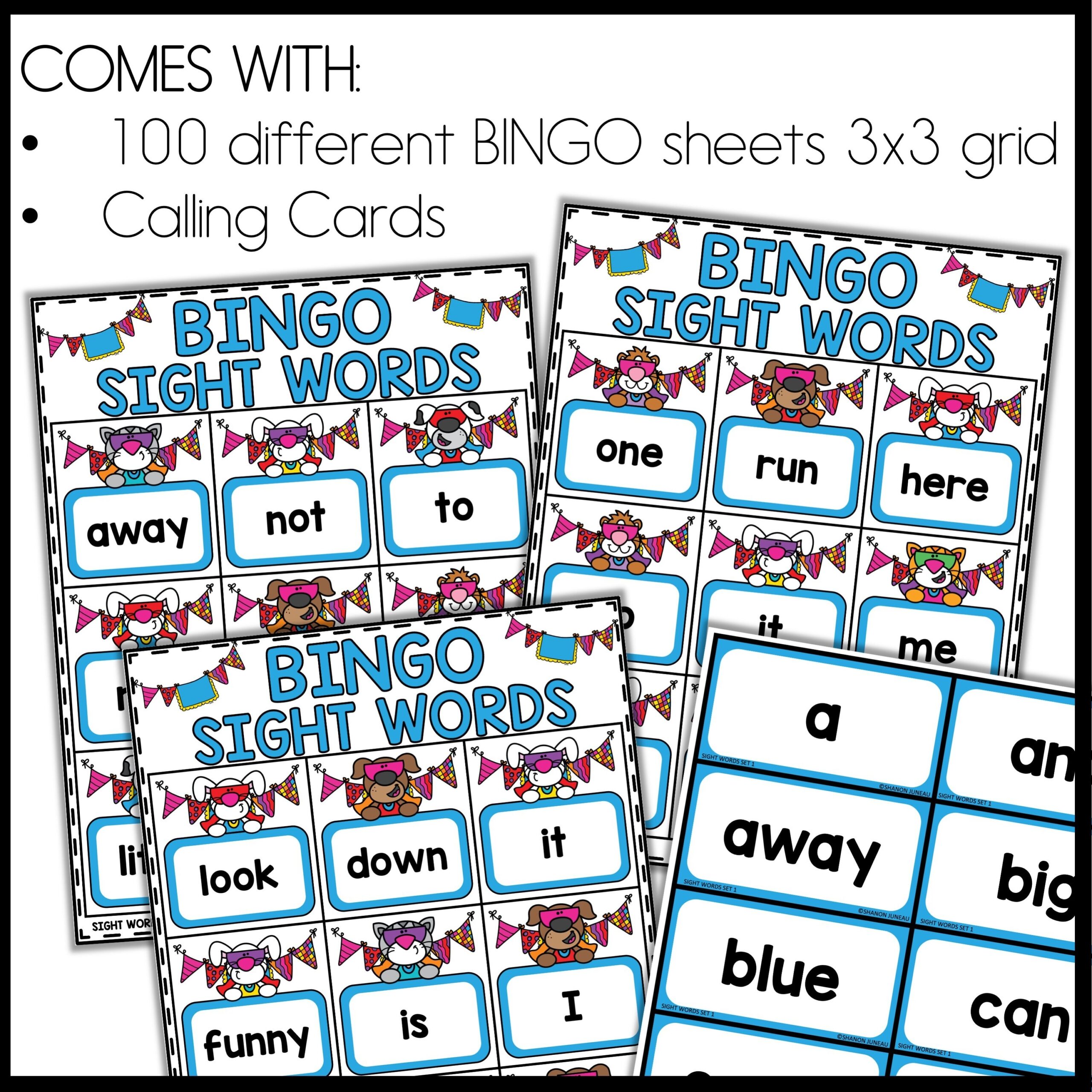 Sight Words Bingo Game Pre k And Kindergarten digital File Etsy Sight Words Bingo Game Pre k And Kindergarten digital File Etsy