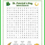 St Patrick s Day Word Search Free Printable Worksheet