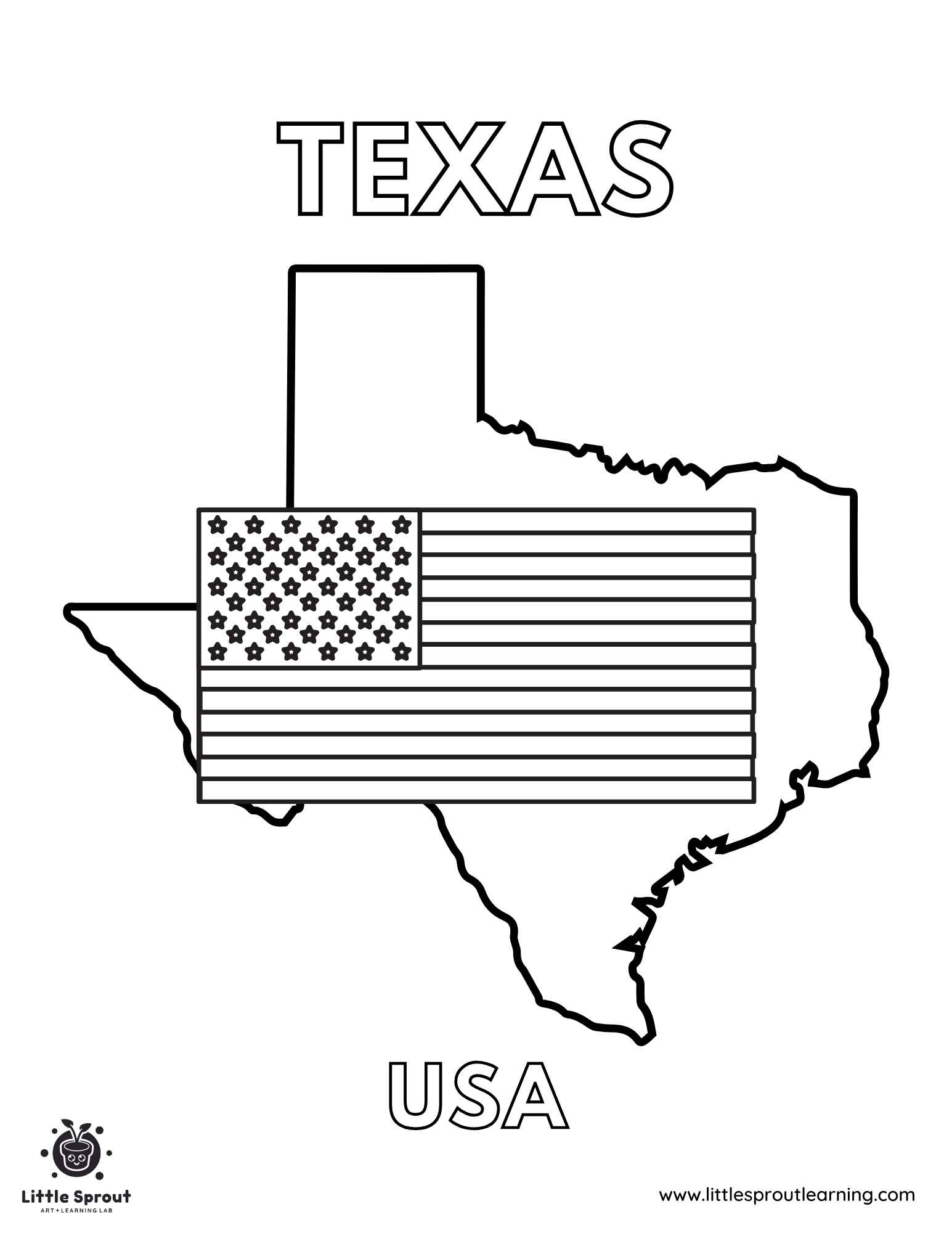 Texas United States Of America Coloring Page Texas United States Of America Coloring Page