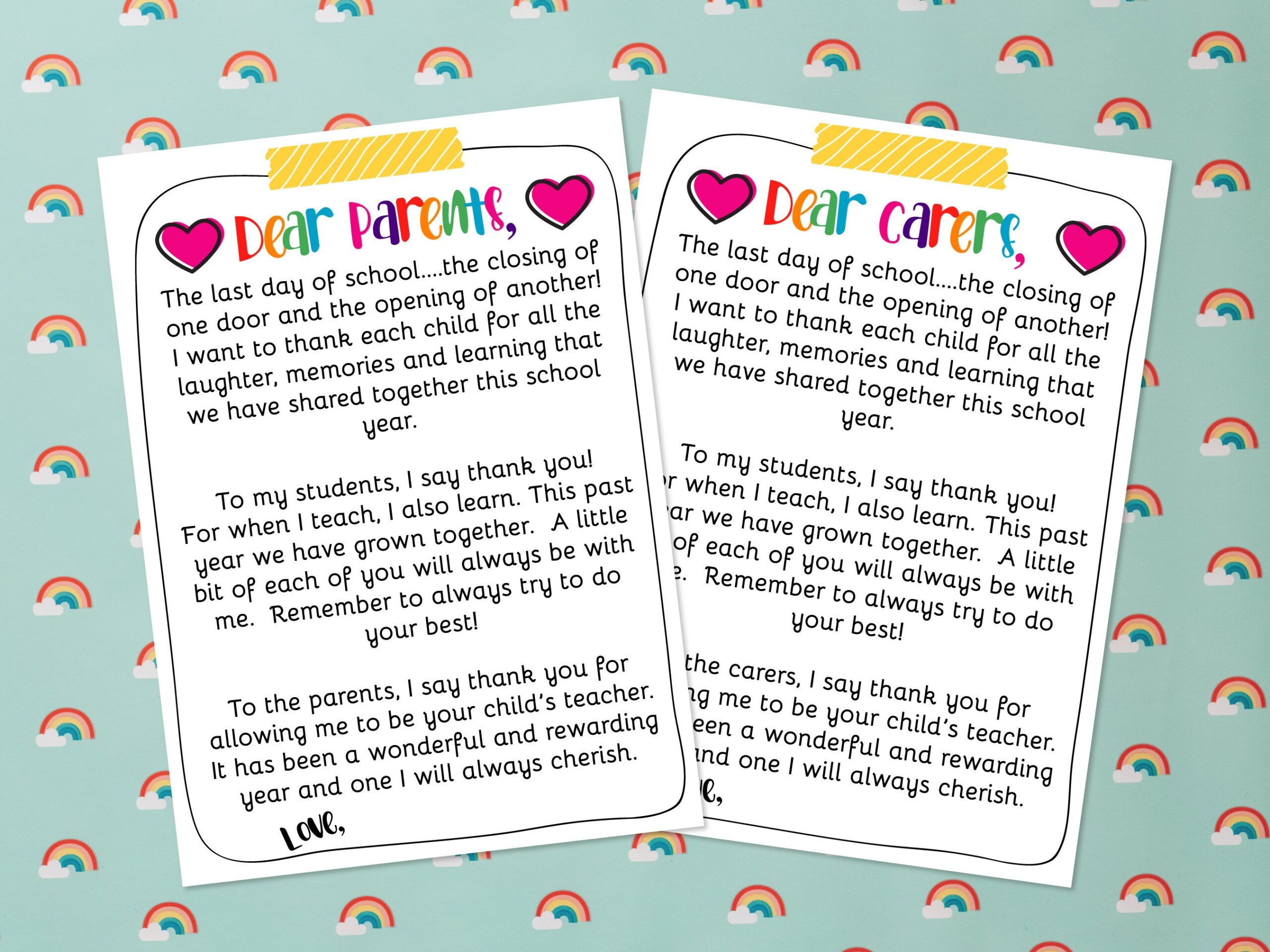 Thank You Letter From Teachers To Parents And Students Teacher Resources End Of The Year Memory Books Printable Teacher Worksheets Etsy Thank You Letter From Teachers To Parents And Students Teacher Resources End Of The Year Memory Books Printable Teacher Worksheets Etsy