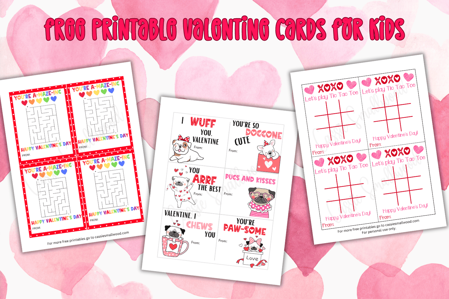 The Cutest Free Printable Valentine Exchange Cards For Kids Cassie Smallwood