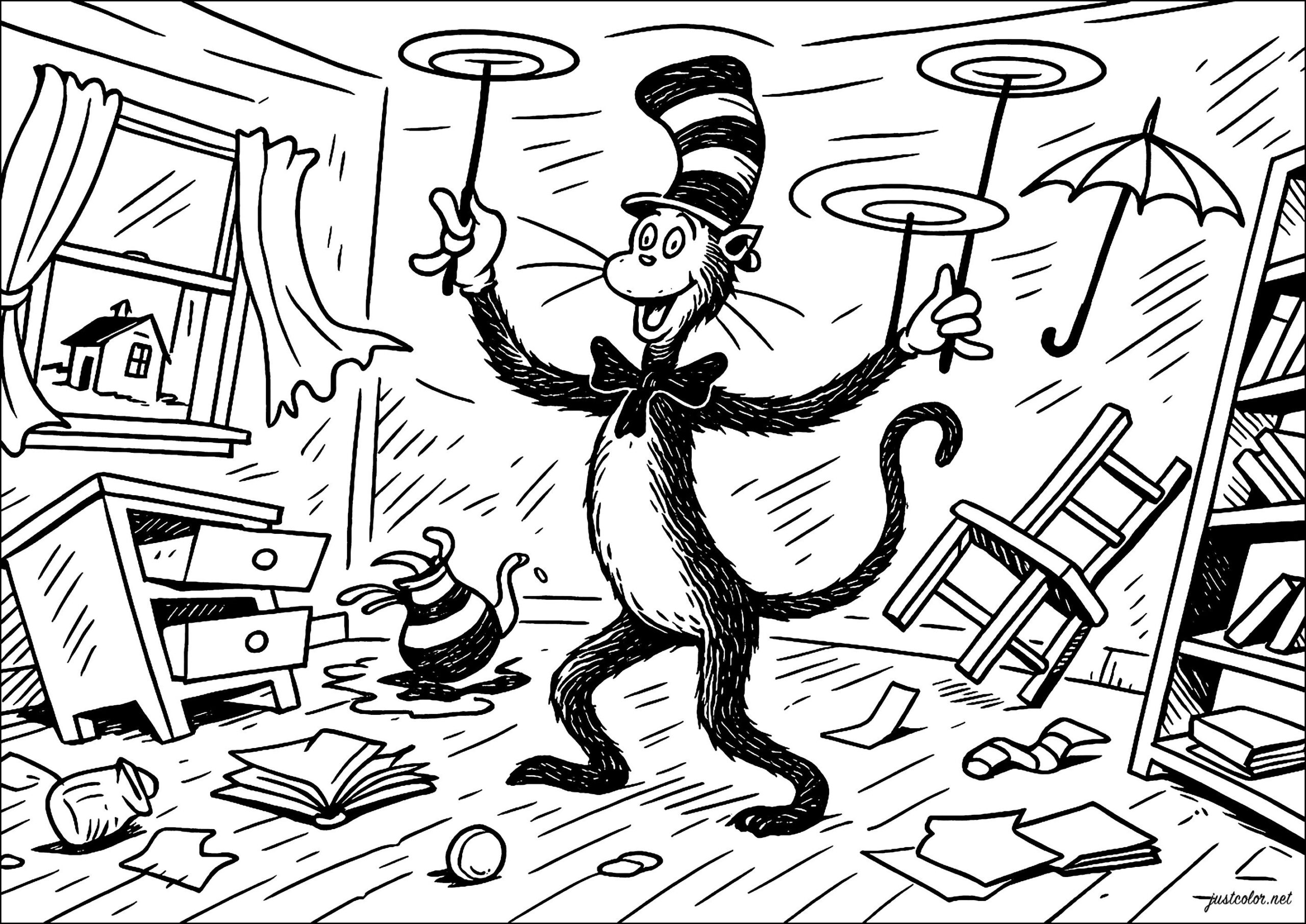 the cat in the hat coloring page the cat in the hat coloring page