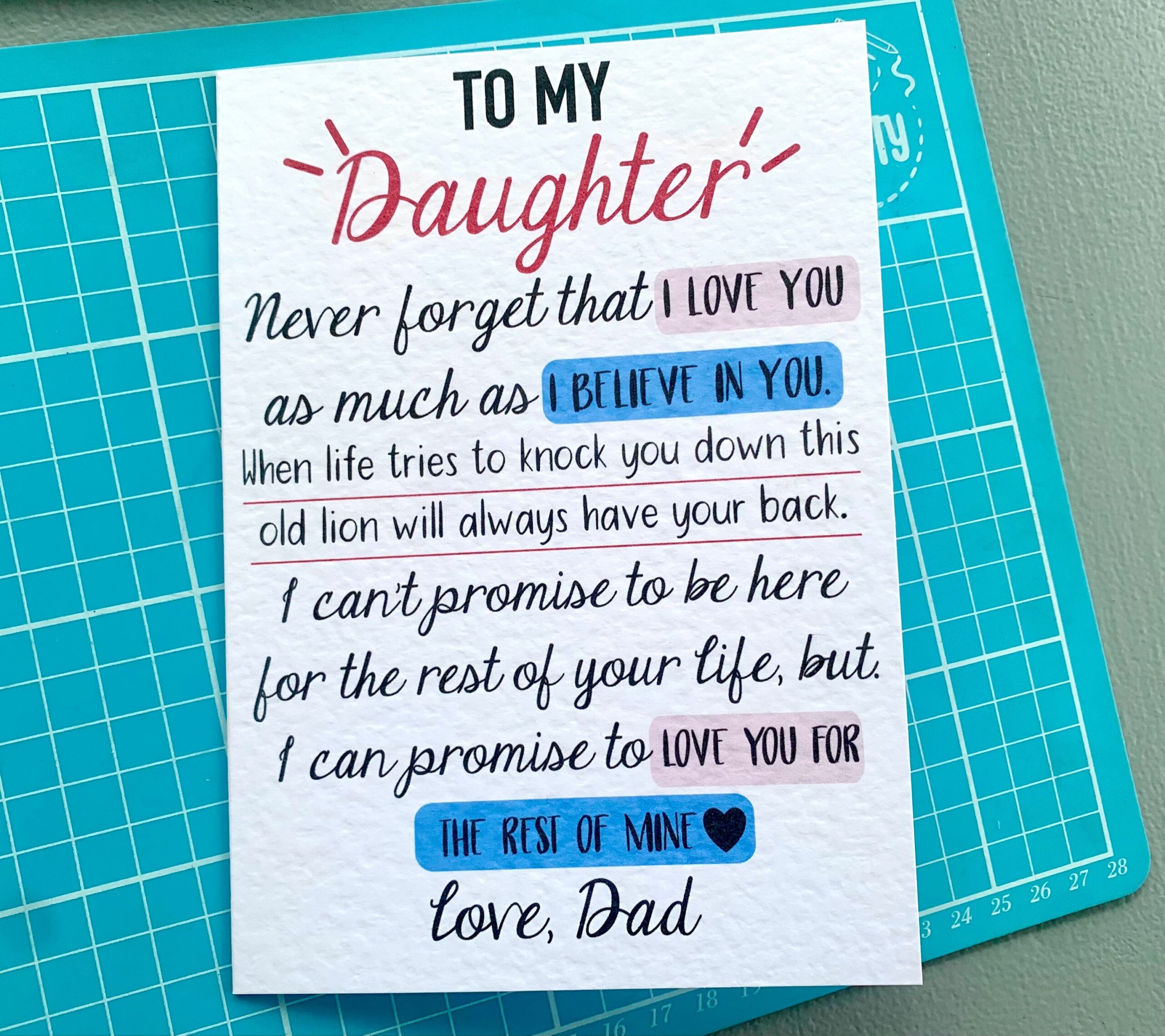 Thoughtful Birthday Card For Daughter From Dad I Believe In You I Love You Luxury Blank Card Etsy