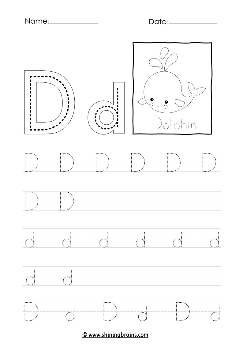 letter d tracing worksheet letter d tracing worksheet
