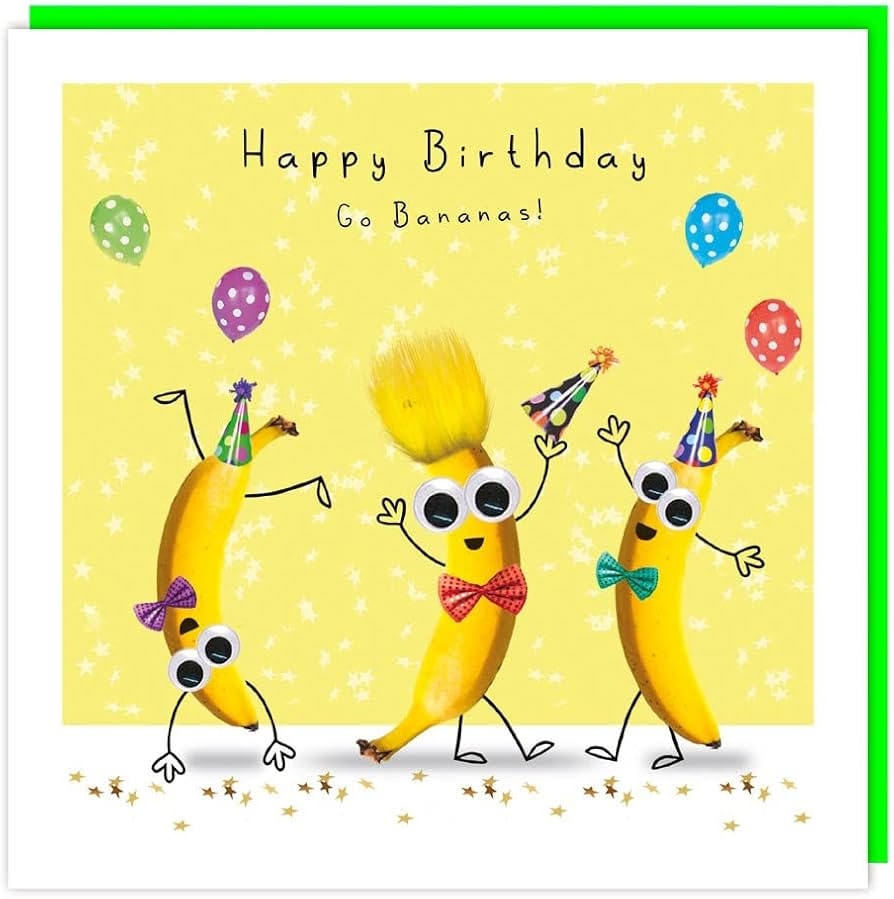 Tracks Publishing Funny Birthday Card For Men Women Bananas With 3D Googly Eyes And Fluff Embellishments Eco Friendly With Biodegradable Cello Bag Made In The UK Amazon co uk Stationery Office Tracks Publishing Funny Birthday Card For Men Women Bananas With 3D Googly Eyes And Fluff Embellishments Eco Friendly With Biodegradable Cello Bag Made In The UK Amazon co uk Stationery Office