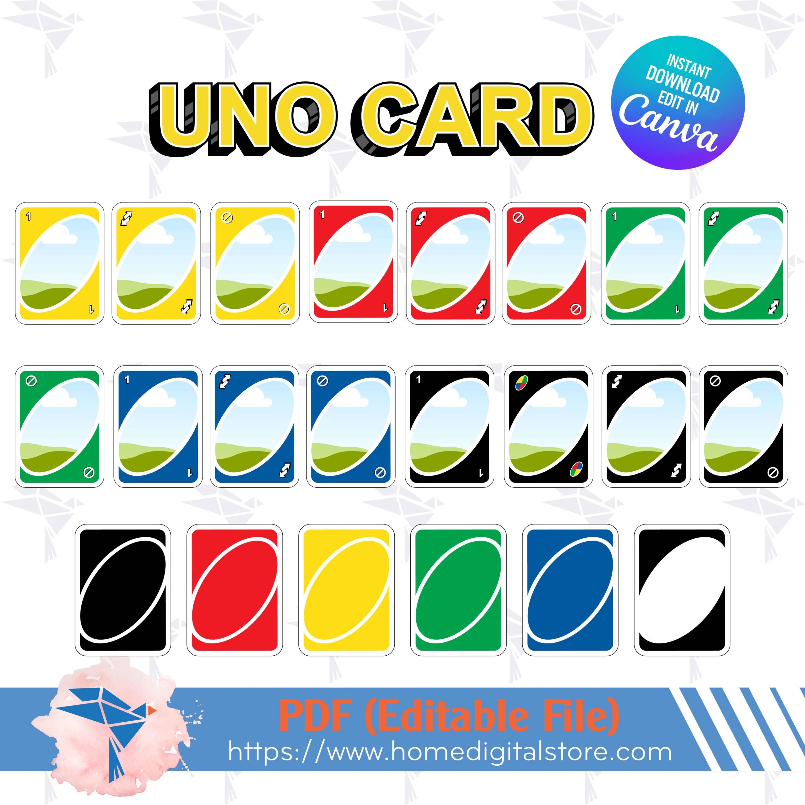 UNO Card Canva Template UNO Card Canva Template