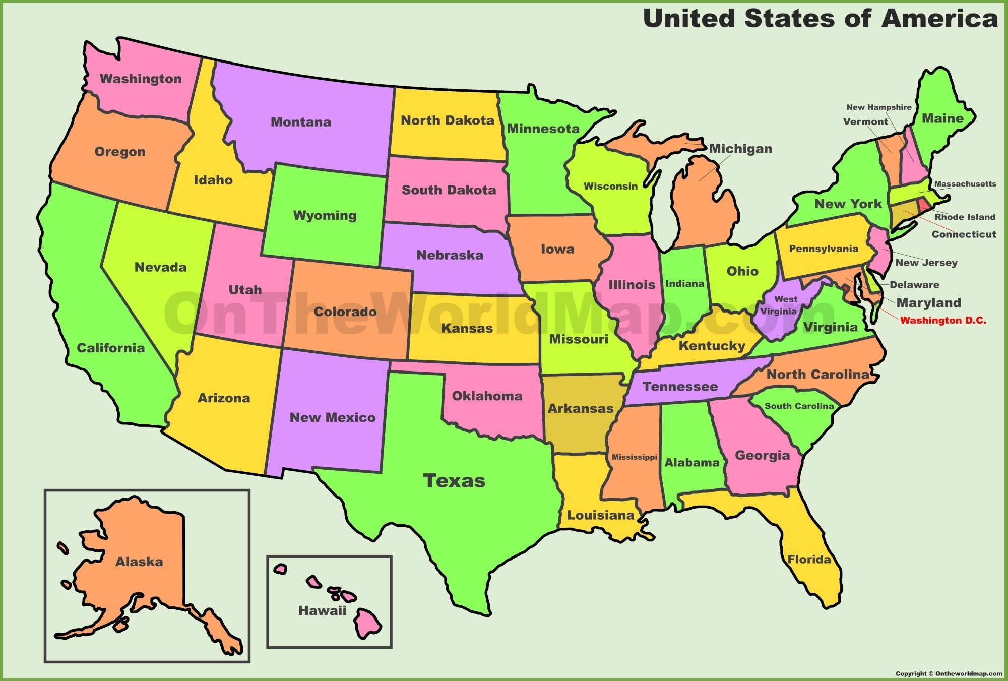 USA States Map List Of U S States U S Map Ontheworldmap USA States Map List Of U S States U S Map Ontheworldmap