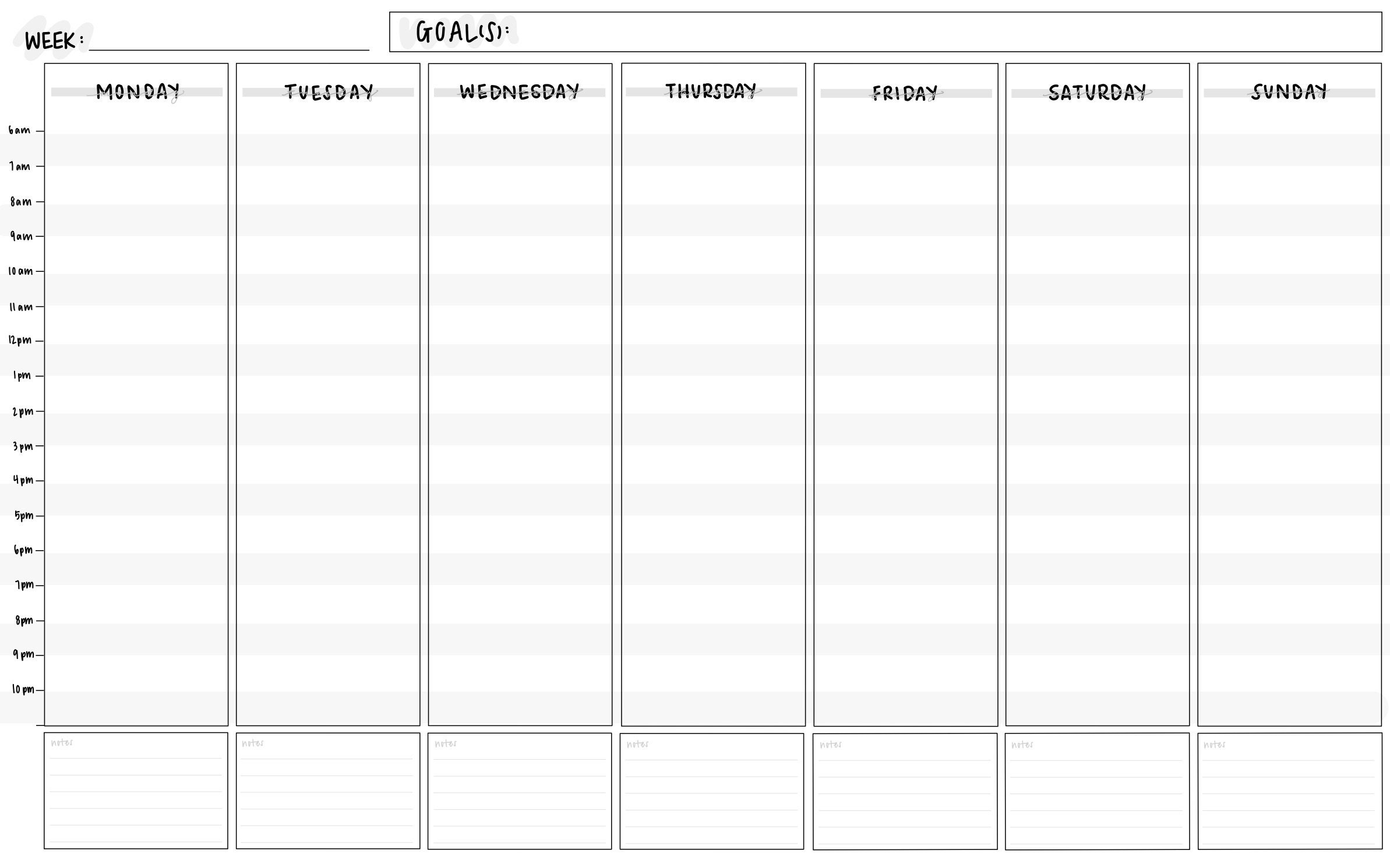 Weekly Hourly Digital Planner Template PDF And goodnotes Included Etsy Weekly Hourly Digital Planner Template PDF And goodnotes Included Etsy