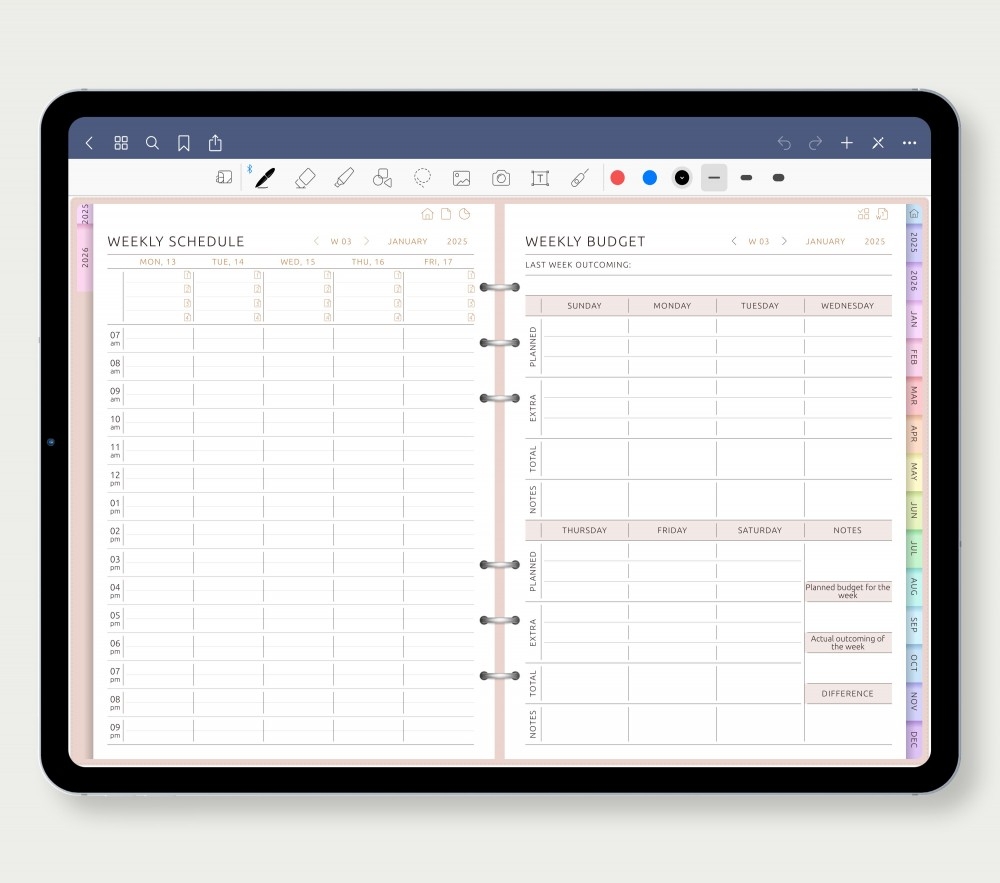 Weekly Journal Digital Planner Template PDF For IPad GoodNotes Notability Xodo Weekly Journal Digital Planner Template PDF For IPad GoodNotes Notability Xodo