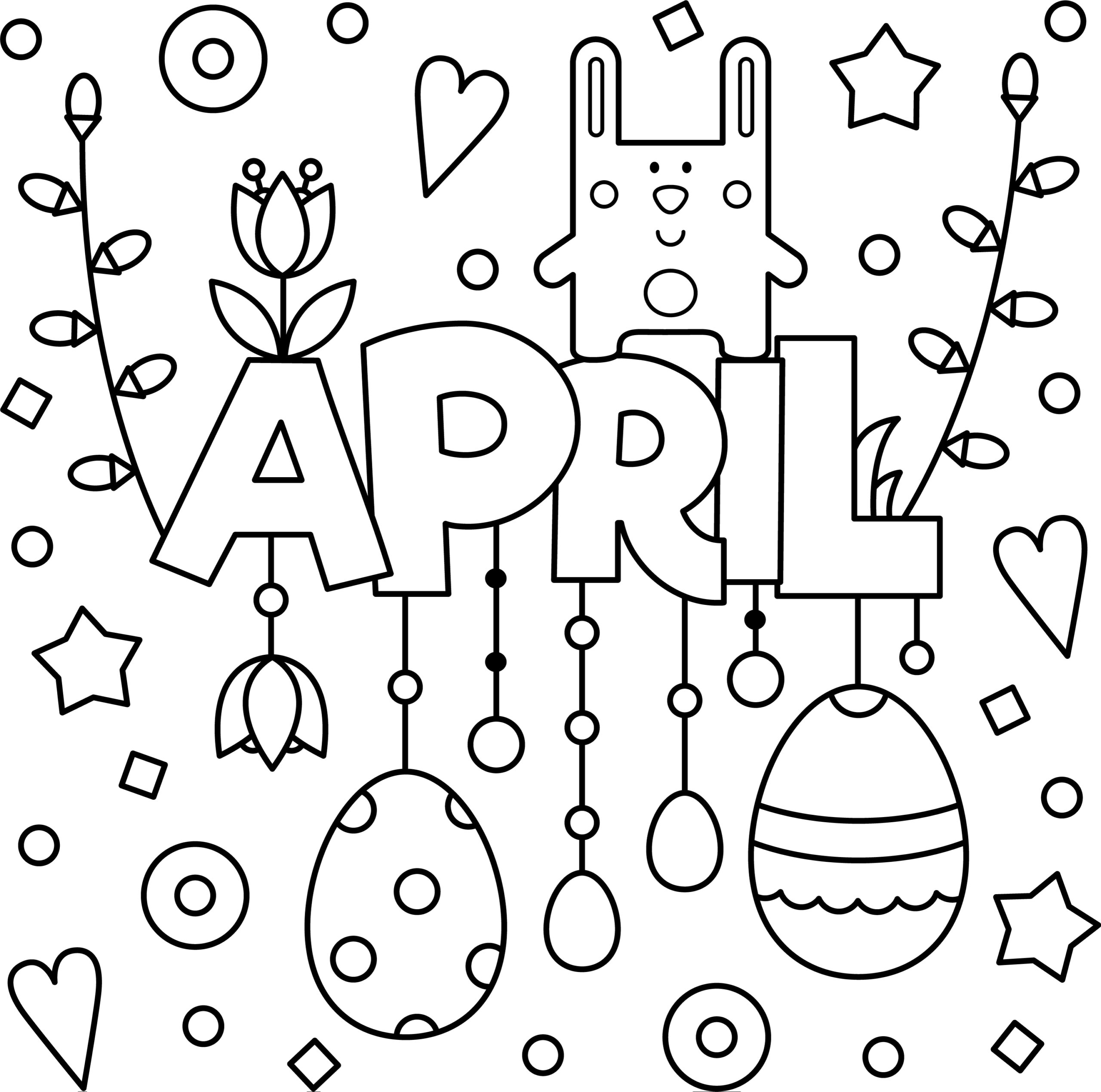 Welcome April Colouring Page Printable Thrifty Mommas Tips Welcome April Colouring Page Printable Thrifty Mommas Tips