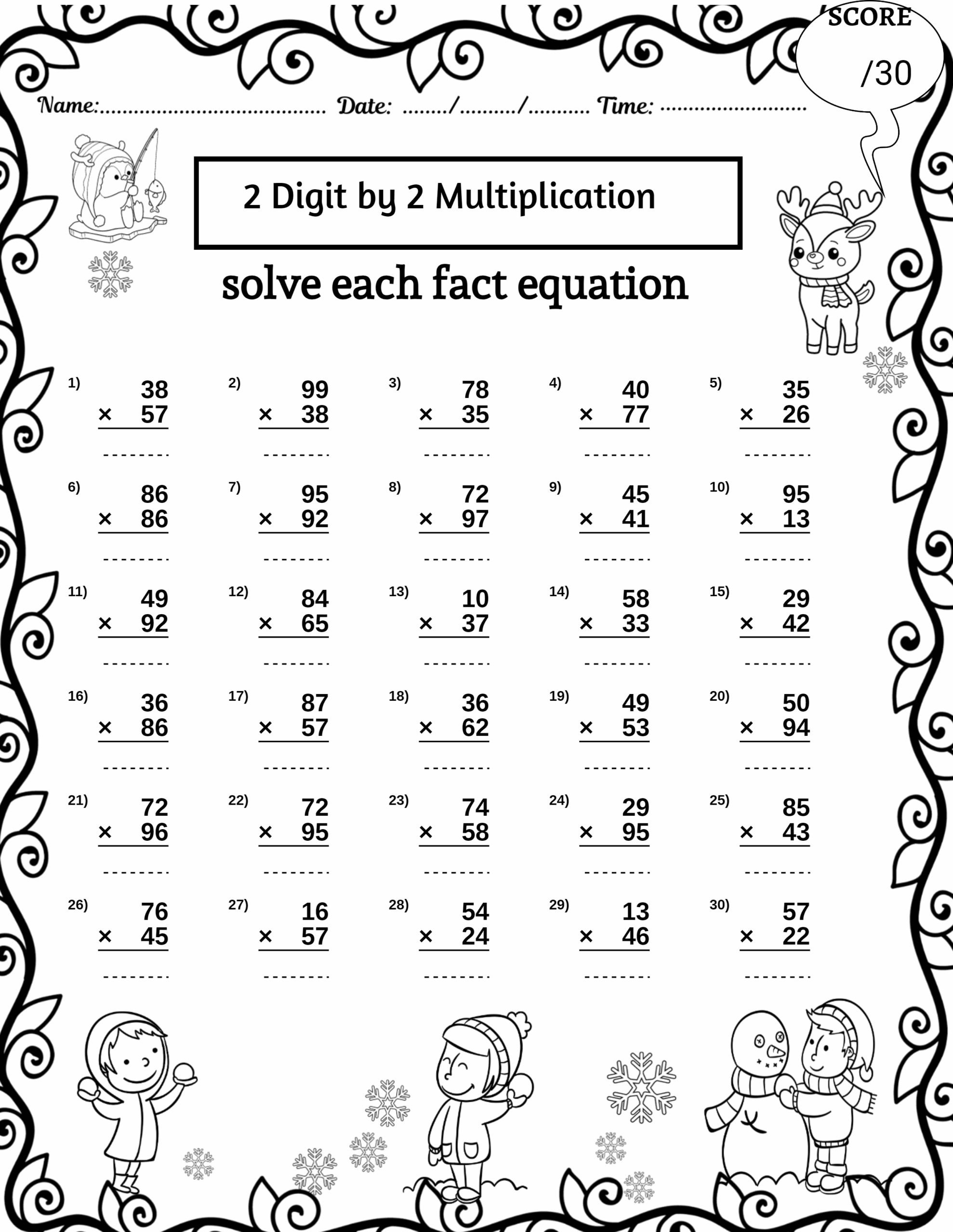 2 by 2 multiplication worksheets 2 by 2 multiplication worksheets