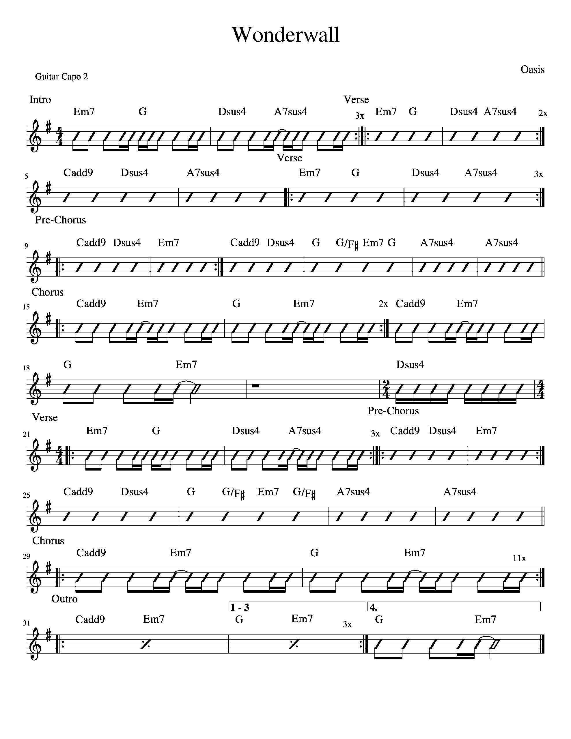 strum pattern for wonderwall strum pattern for wonderwall