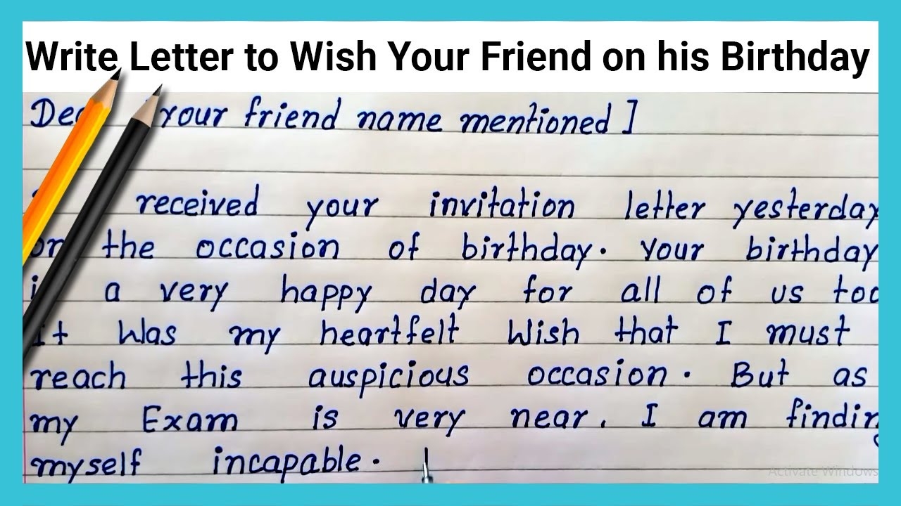 Write Letter To Wish Your Friend On His Birthday How To Write Letter To Your Friend For Wish Friend YouTube Write Letter To Wish Your Friend On His Birthday How To Write Letter To Your Friend For Wish Friend YouTube