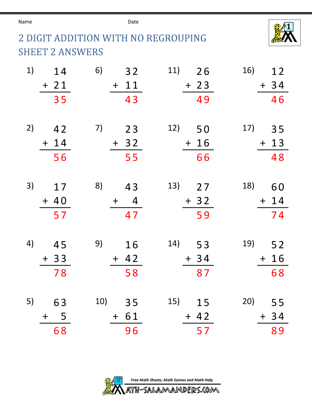 double digit addition no regrouping worksheets double digit addition no regrouping worksheets