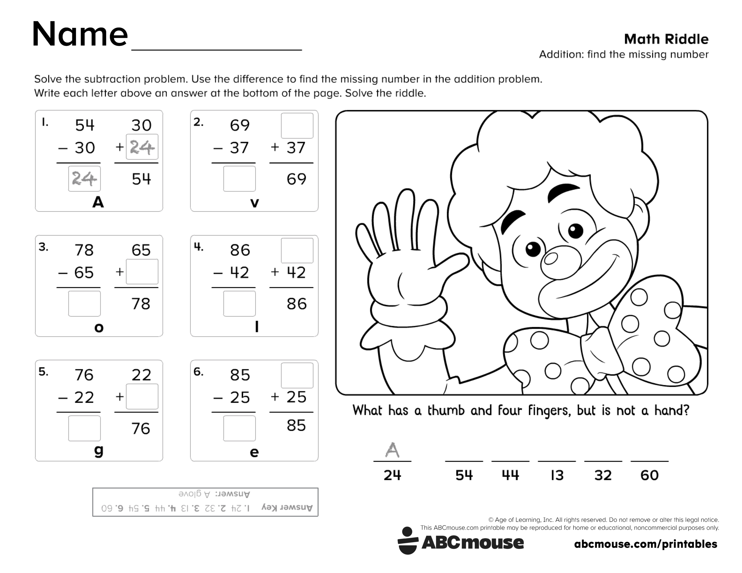 2nd Grade Addition And Subtraction Worksheets Free PDF Downloads ABCmouse