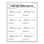 2nd Grade Math Worksheets 2 Digit Addition With Regrouping Double Digit Addition Base Ten Lucky Little Learners