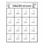 2nd Grade Math Worksheets 2 Digit Addition Without Regrouping Adding With Astronauts Lucky Little Learners