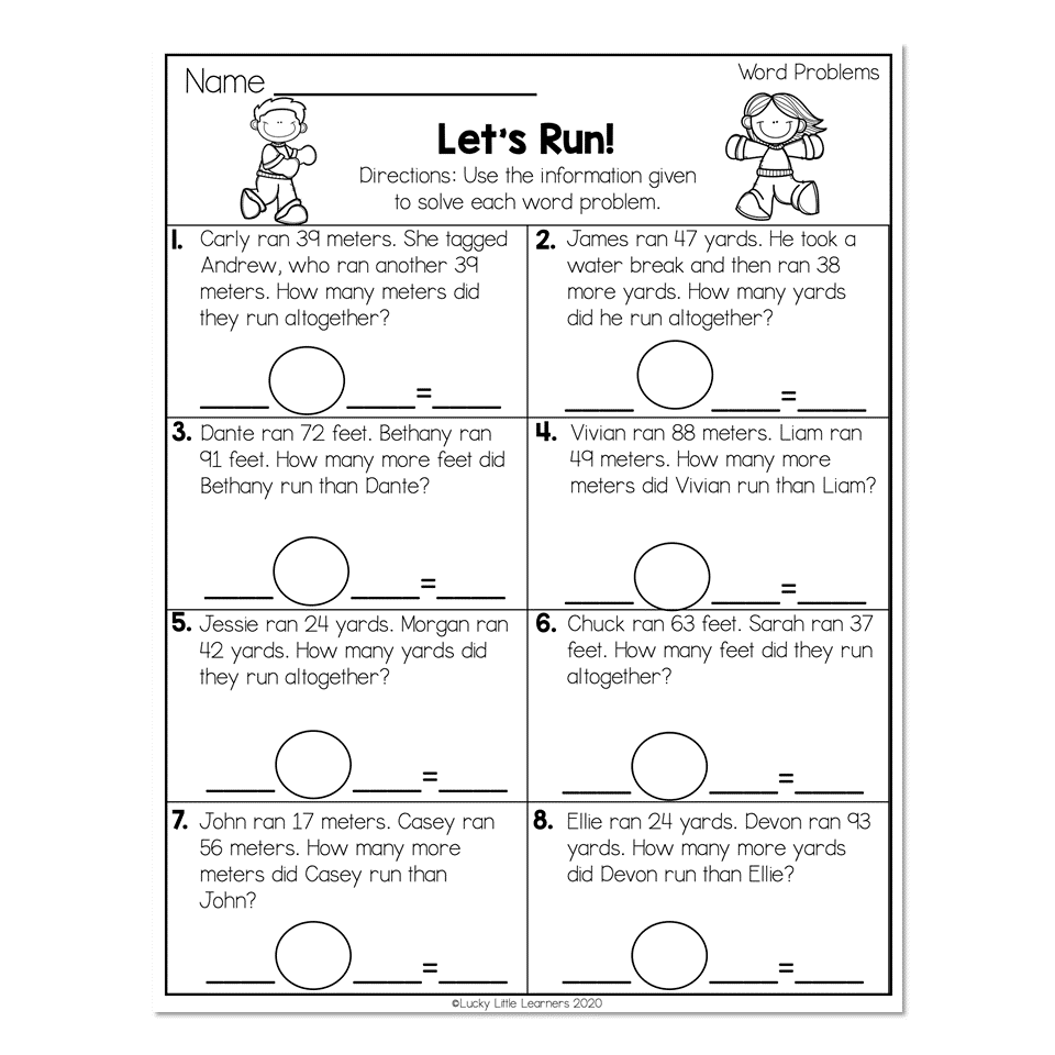 2nd Grade Math Worksheets Word Problems Word Problems Let s Run Lucky Little Learners 2nd Grade Math Worksheets Word Problems Word Problems Let s Run Lucky Little Learners