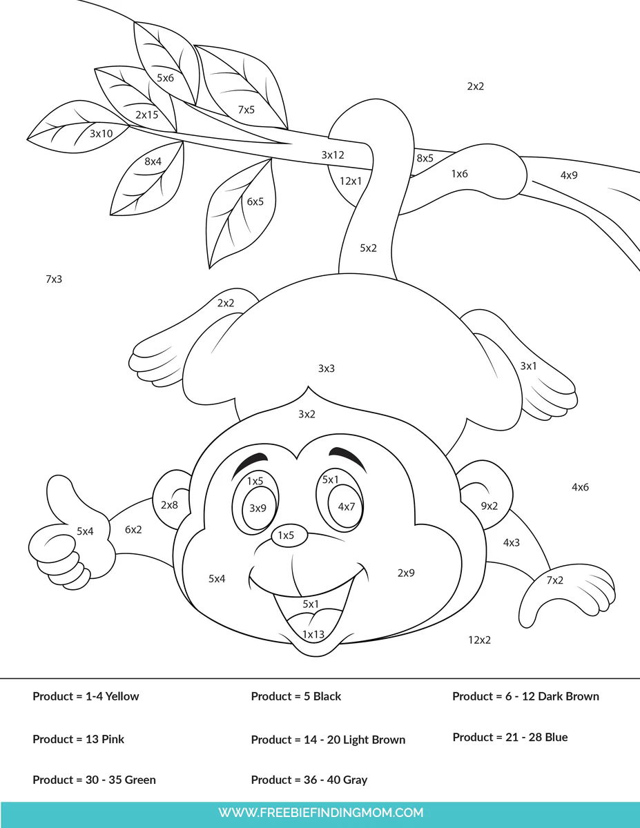 multiplication worksheets color by number