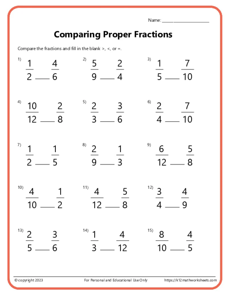 3rd grade fractions worksheets