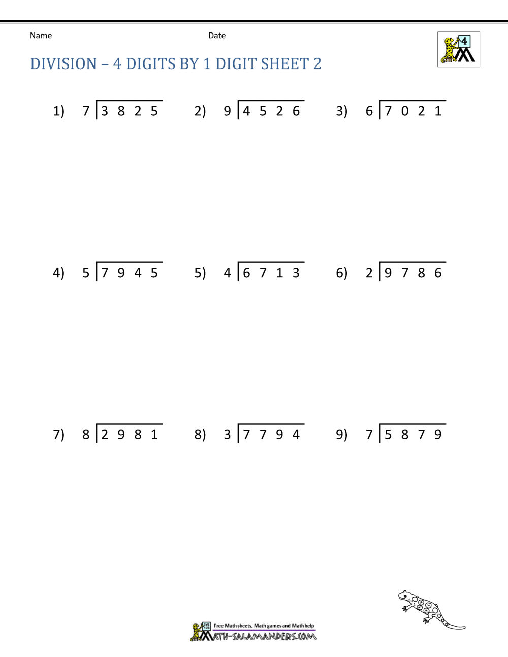 4th Grade Long Division Worksheets 4th Grade Long Division Worksheets